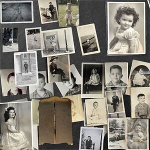 Kids and Babies Vintage Antique Cabinet Card Portraits Snapshot Photograph Lot